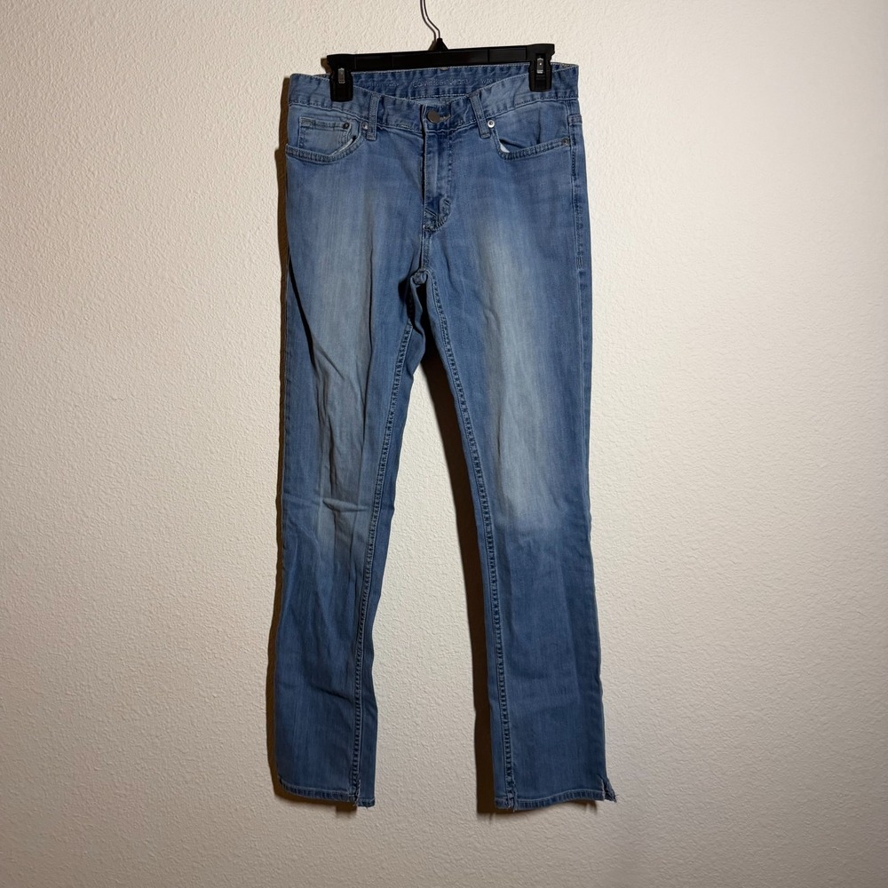 Calvin Klein Jeans Men 30x32 Blue Medium Wash Denim Cotton Straight Leg Slit Hem